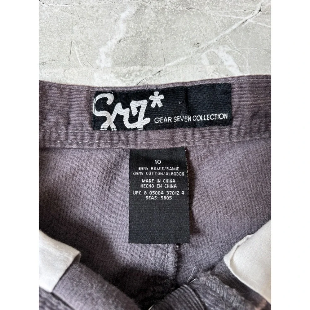 Vintage Y2K‎ SR7 Gear Seven Collection Gray Corduroy Cargo Pants Size 10 Kids